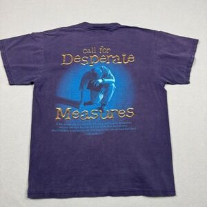 Vintage Delta Pro Weight Jesus T-Shirt Desperate Times Purple Mens Medium
